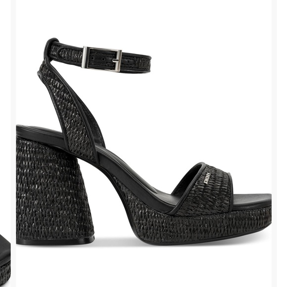 DKNY Black Textured Platform Heels - Picture 3 of 3